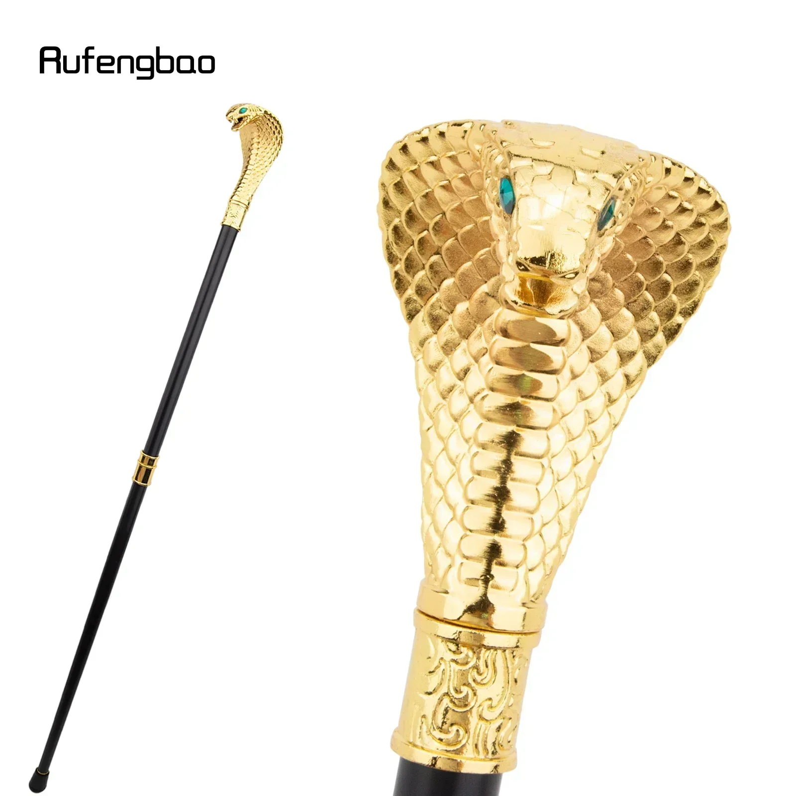 Golden Luxury Cobra Snake Handle Fashion Walking Stick for Party Decorative Walking Cane Elegant Crosier Knob Walking Stick 94cm view 3