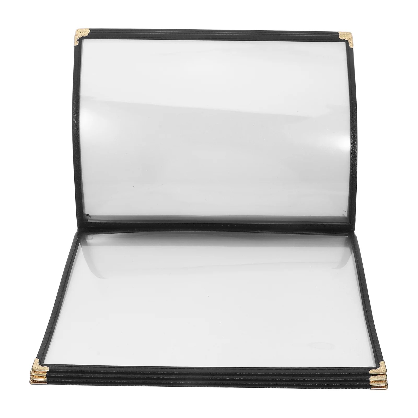 

Transparent Menu Cover A4 PVC Restaurant Menu Folder 8 Pages Durable Modern Corners Cafe Hotel Bar