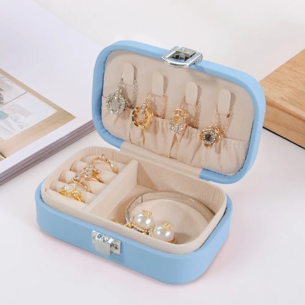 Macaron Color Jewelry Storage Box Dustproof Mini Size Jewelry Storage Case Snap Button Jewelry Display Plate