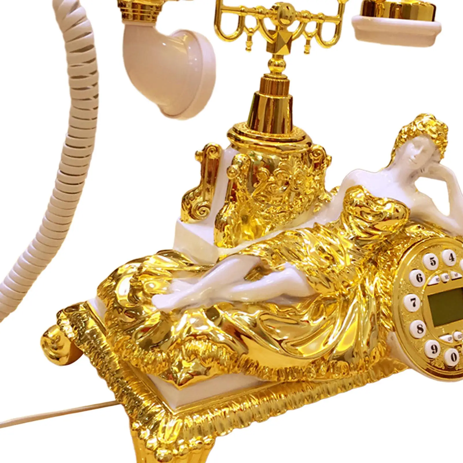 Retro Vintage Telephone Corded Landline Phone with FSK DTMF Caller ID and Desk Calendar for Bedroom Study Room Decor