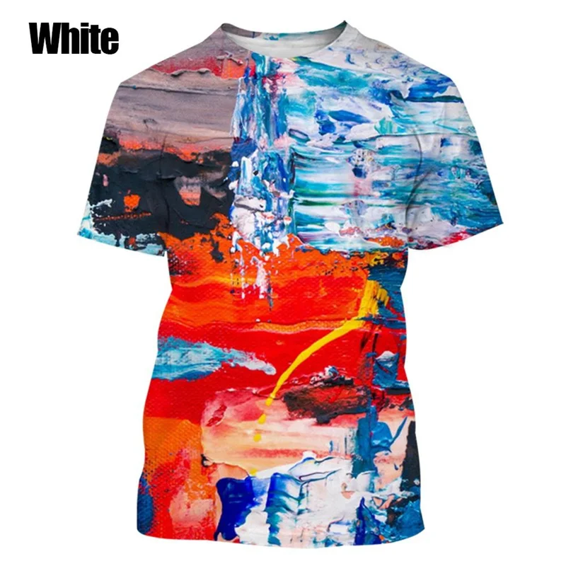 

Красочная абстрактная крутая футболка с рисунком 3D принт мужская повседневная Уличная Повседневная Женская футболка унисекс с коротким рукавом для детей