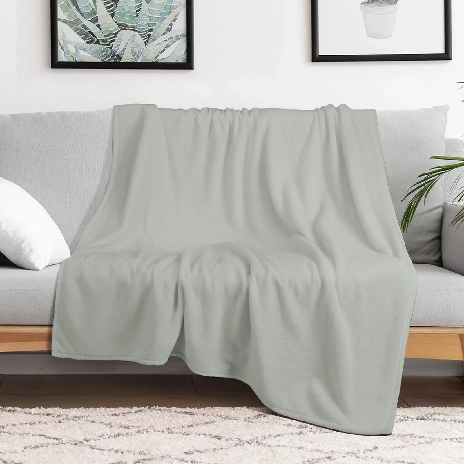 Tranquil Dawn Green - Accent Color Decor Throw Blanket warm winter christmas decoration Blankets