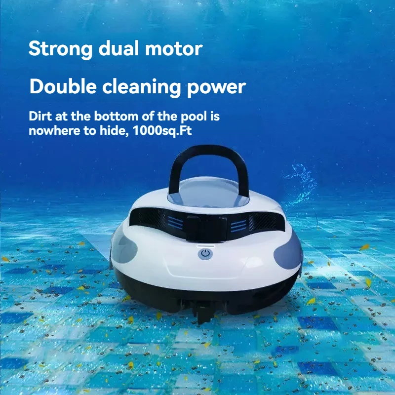 Swimming Pool Cleaner Summer Cordless Automatic Robot Cleaning Swimming Pool Wall Cleaning Fast Charging, Long Battery Life