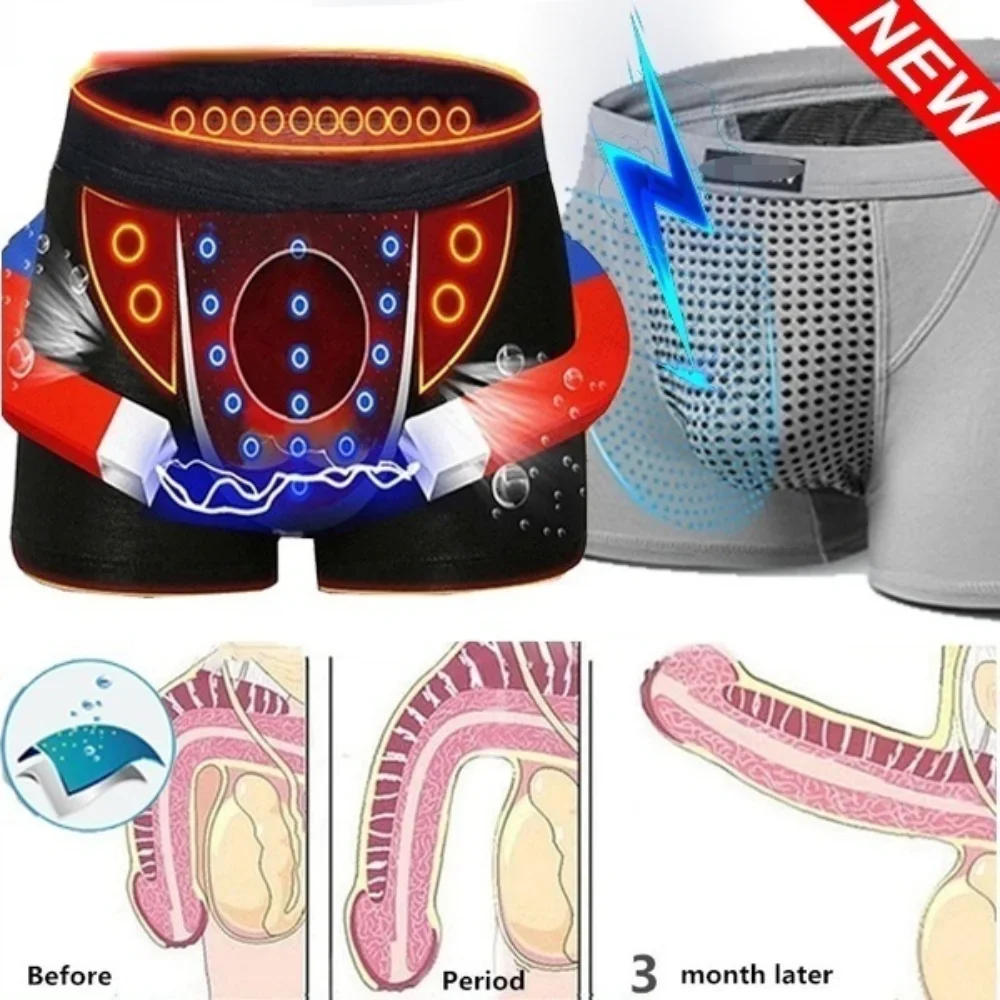 

2025 Sweet Memory Upgraded Version of Men's Magnetic Therapy Health Panties 63 Magnet Reinforced Boxer Briefs Underwear (L-6XL)