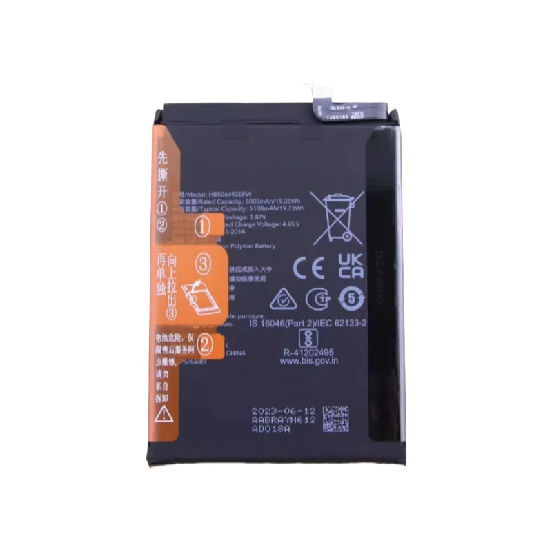 HB506492EFW High Quality Phone Battery 3.87V 5100mAh For Honor X40 RMO-AN00 Brand New Replacement Battery
