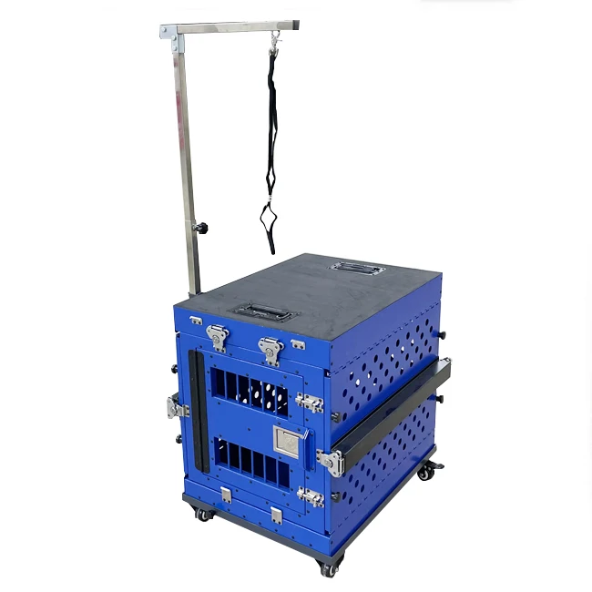 

24" Collapsible Dog Kennel Crate Aluminum Folding Dog Box With Grooming Arm for Dog Show