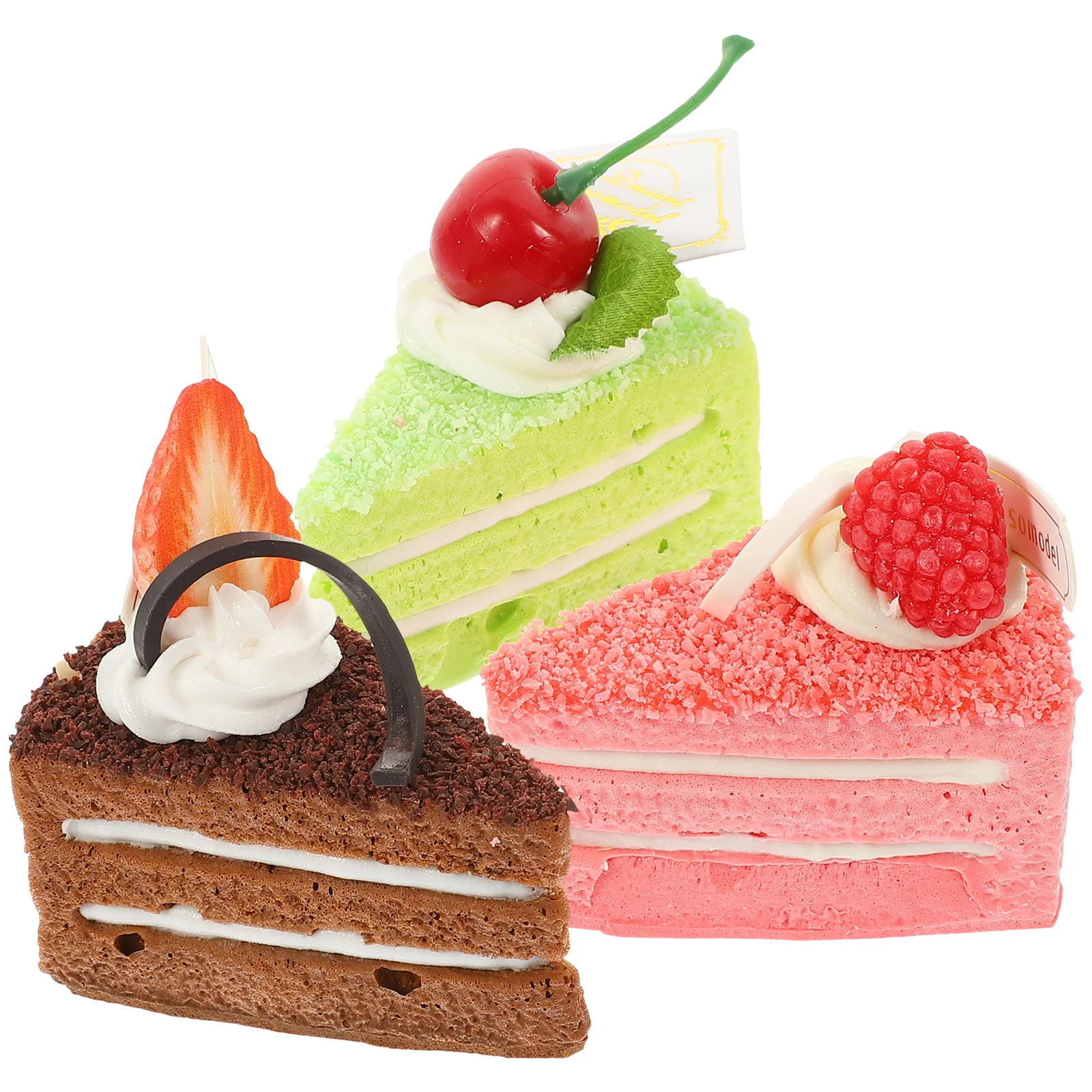 3 Pcs Simulation Cake Model Decorative Models Showcase Prop Supple Molds Dessert Fake Statues Simulated Props Creative Photo