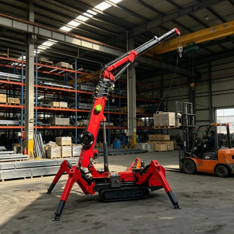 Customized 3 Ton Crawler Spider Crane Hydraulic Boom Lift Fly Jib Telescopic Small Spider Crane Factory Price