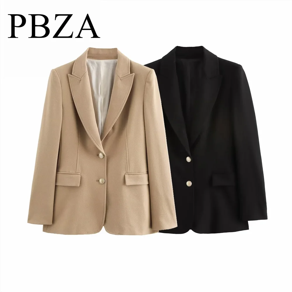 

2024 temperament autumn and winter new women's clothing gold breasted slim fit long sleeved lapel suit jacket