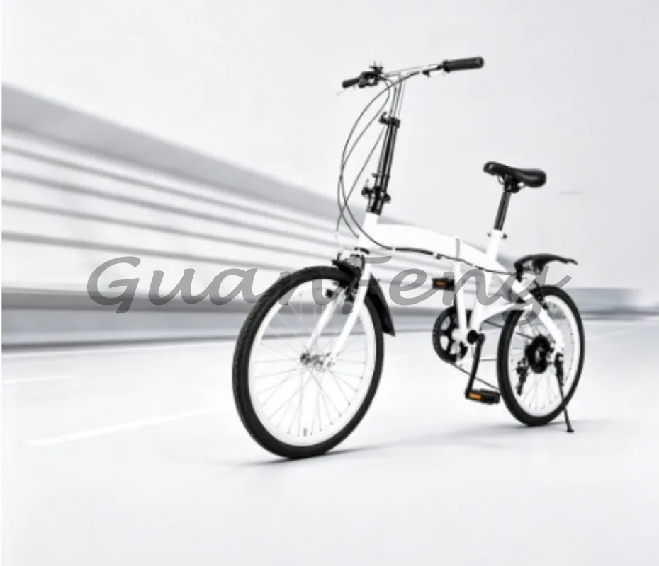 Lightweight Carbon‑Steel Fold‑able Bicycle, 20 Inch 6‑Speed Gears Folding Road Bike, Portable Compact City Commuter Bike