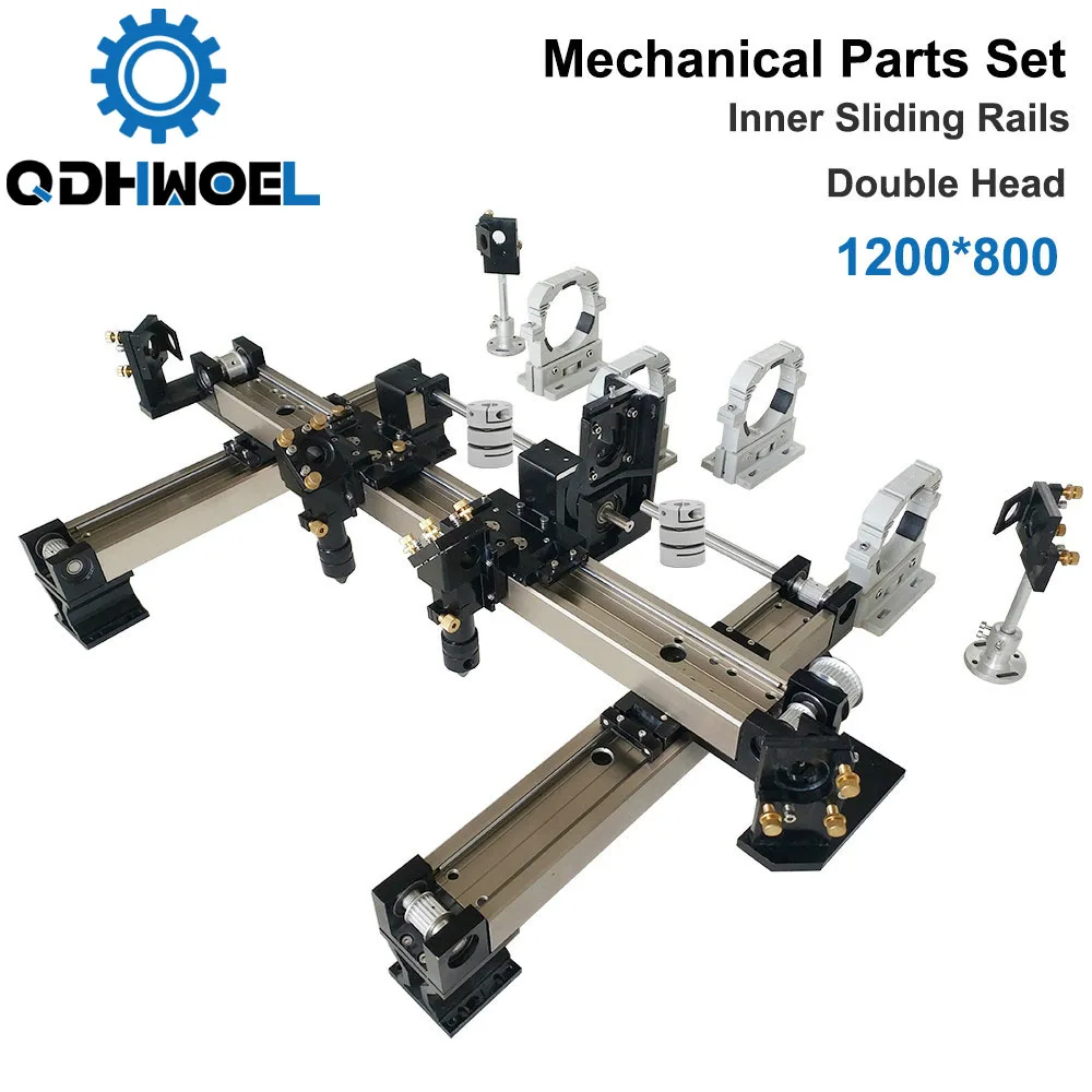 QDHWOEL 1200*800 DIY Metal Mechanical Component Kit Linear Guide Rail Assemble Co2 Laser Engraving Cutter Machine