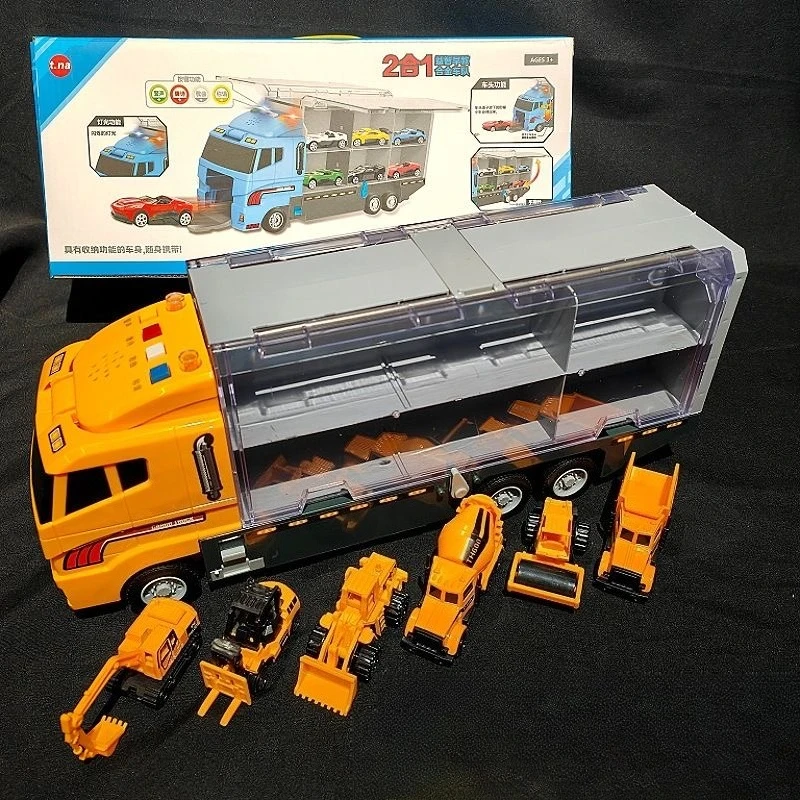 

DieCast Construction Truck Set Carrier Truck Loading Design Realistic Vehicles Age 3-6 Boys Gift Vehicle Lover Collection