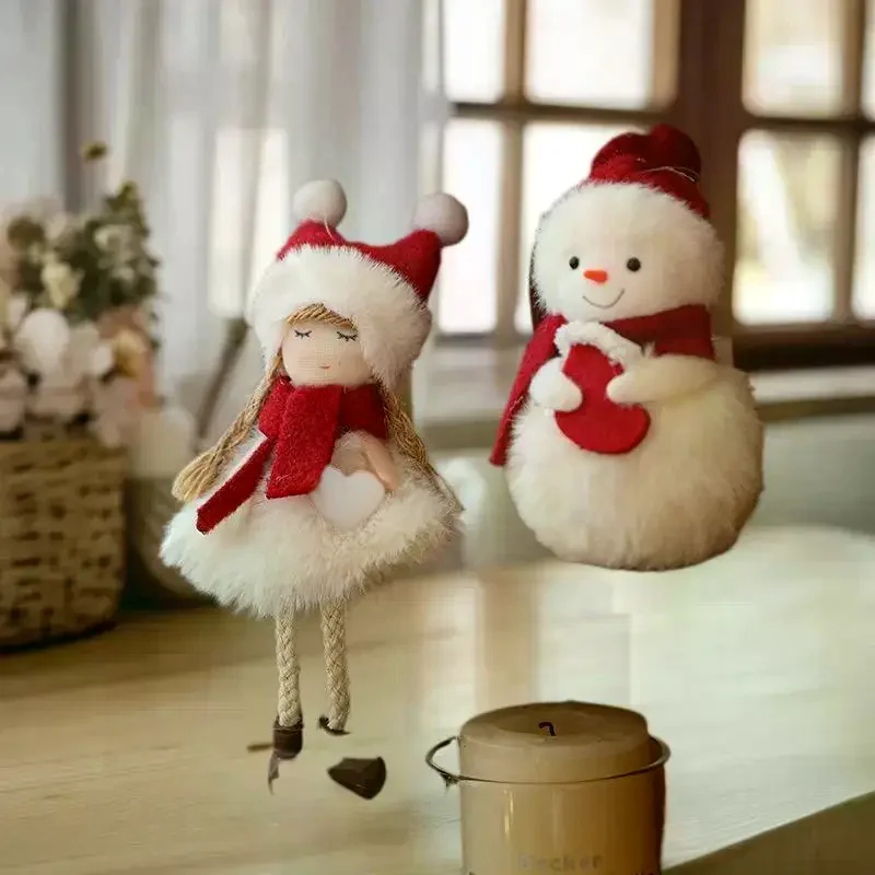 Christmas Plush Snowman Pendant Christmas Tree Hanging Lovely Beautiful Pendant Scene Decorate Christmas Tree Hanging Ornaments