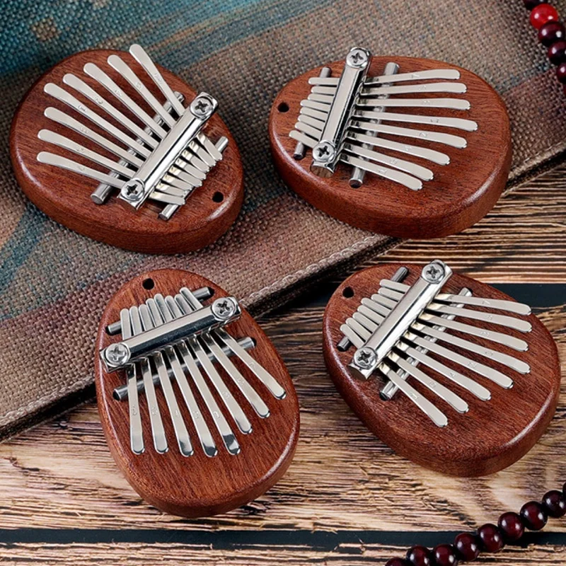 8-schlüssel Mini Kalimba Daumen Klavier Holz Daumen Klavier kinder Geschenk Tragbare Tasche Tastatur Klavier