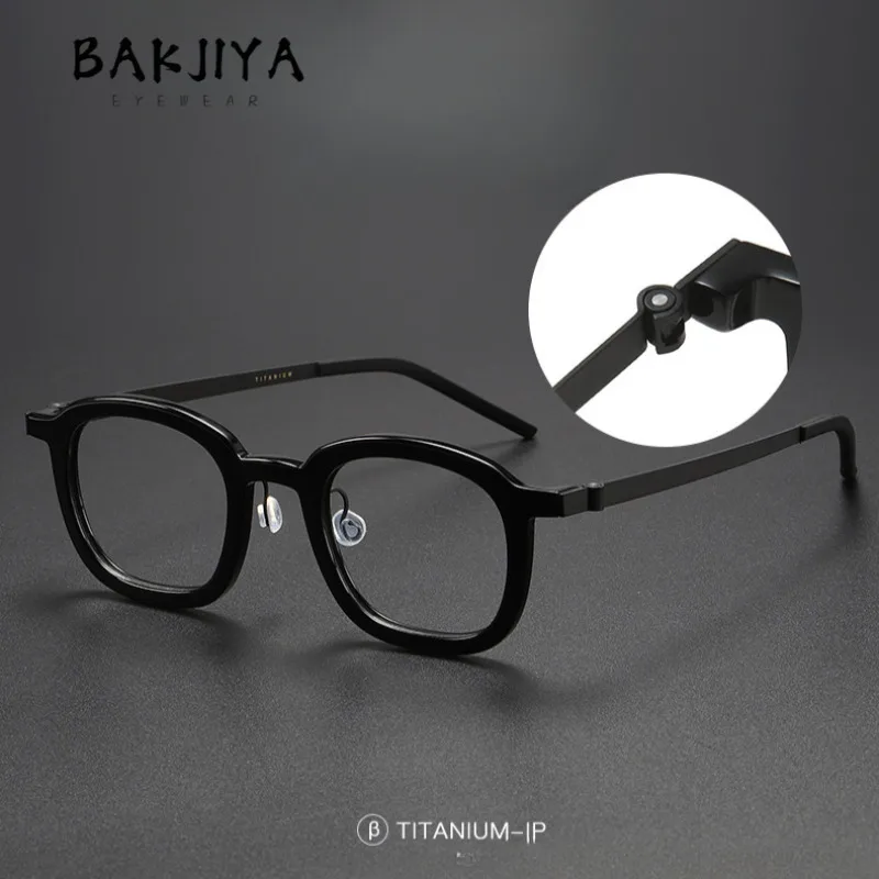 Denmark Design Pure Titanium Acetate Eyeglasses Frames Screwless Eyewear Men and Women Retro Square Clear Gray Glasses Frames