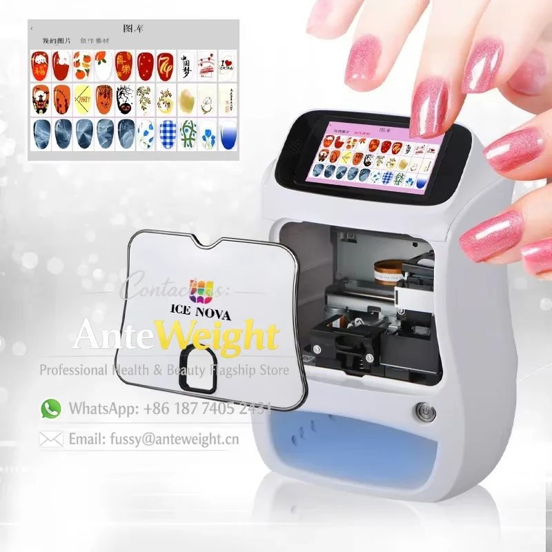 Automatic Smart 3D Art Nail Printer Portable Nail Art Printers Machine Support WiFi/DIY/USB