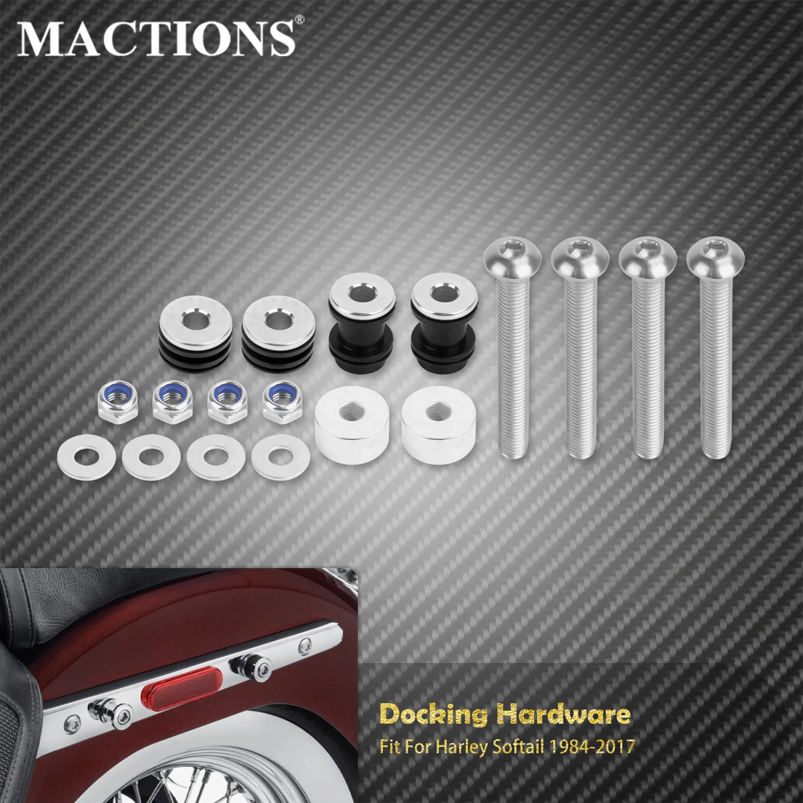 Kit de matériel d'accueil pour dossier de moto, barre Sissy détachable, vis de montage pour Harley Softail Fat Boy Breakout 1984 – 2017