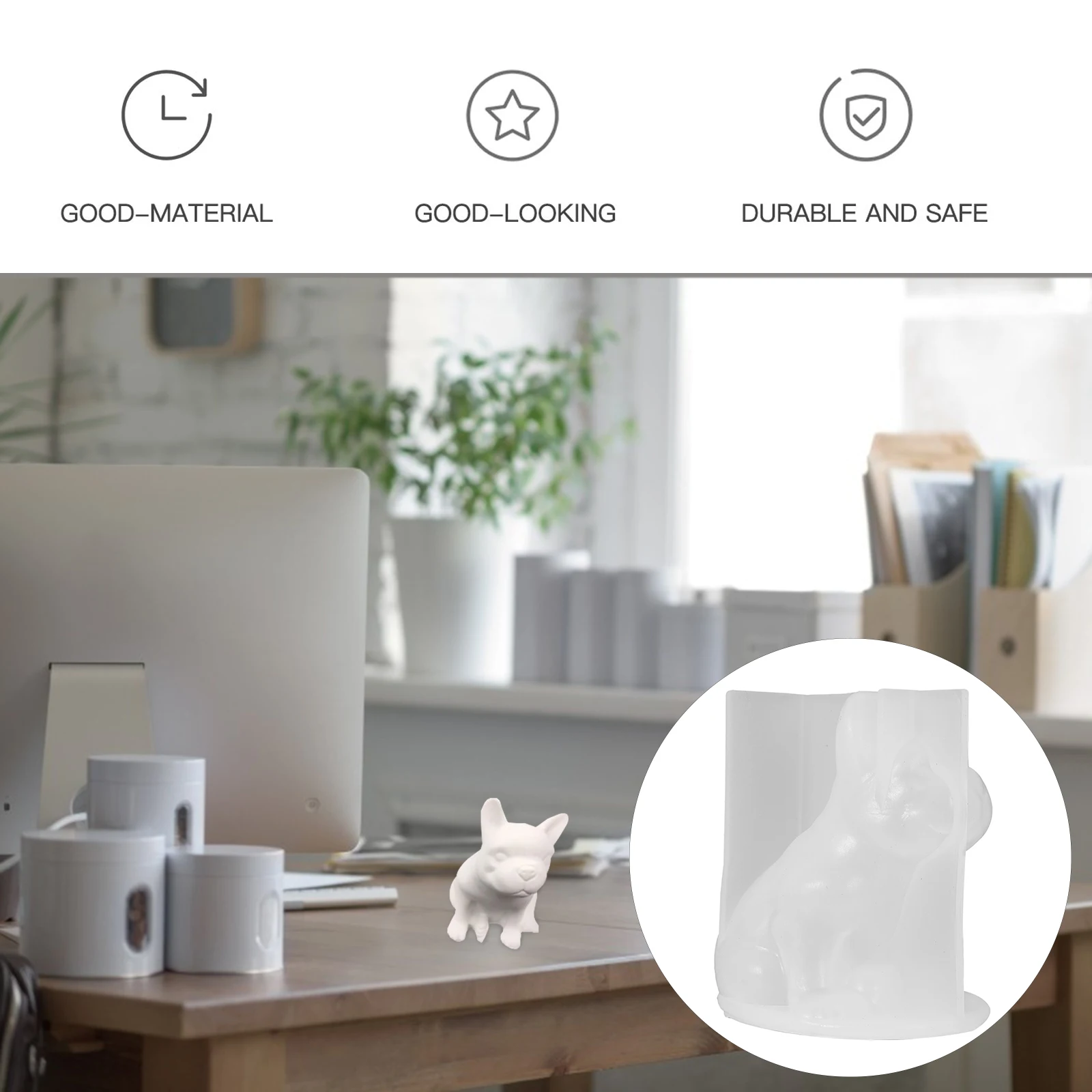 

Bulldog Silicone Mold High Quality Flexible DIY Decoration Casting Mold Reusable Epoxy Adornment for Creative Handmade Gifts