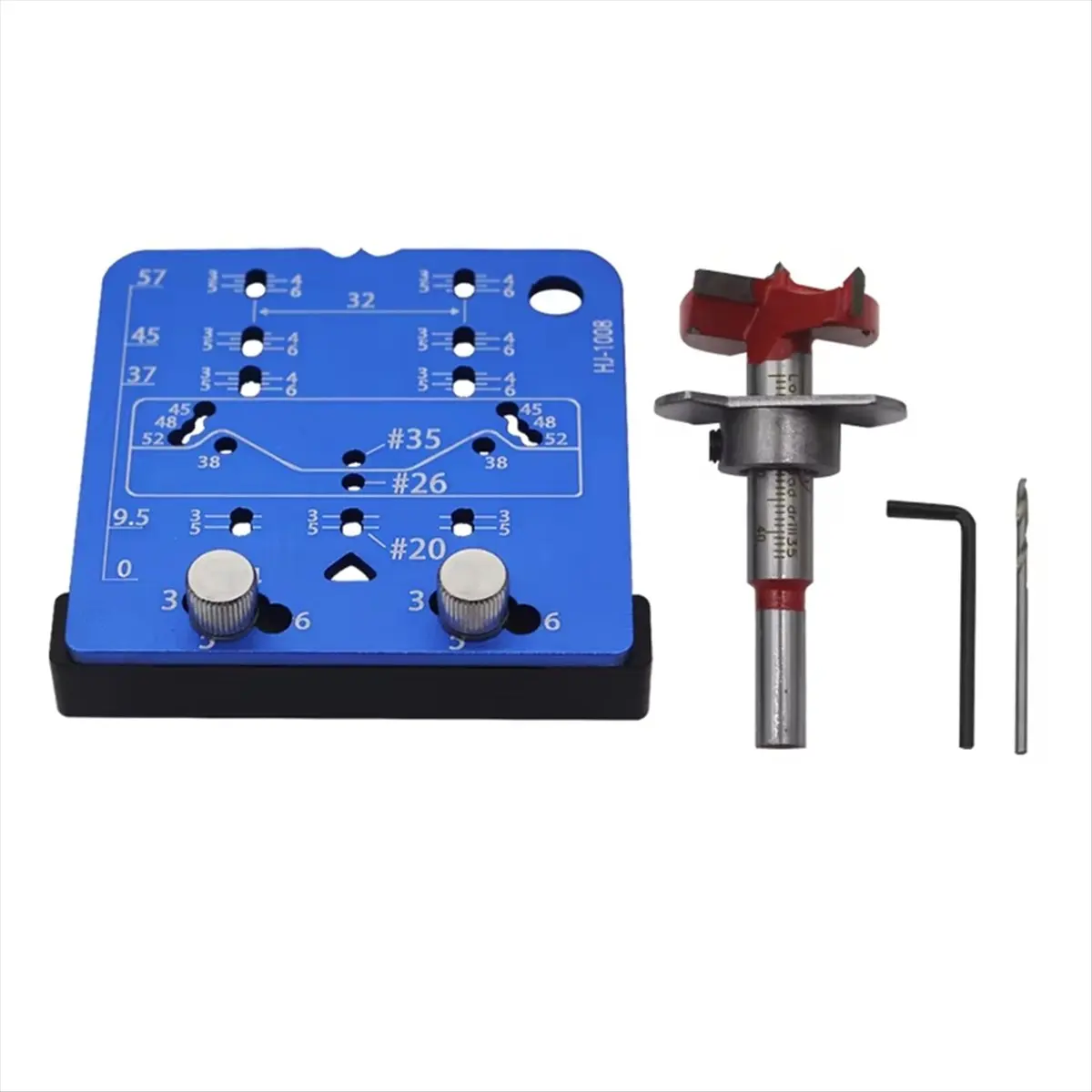 35mm Hinge Jig Door Cabinets Concealed Hinge Hole Template Jig Aluminium Alloy Drill Guide Locator Tools with Drill
