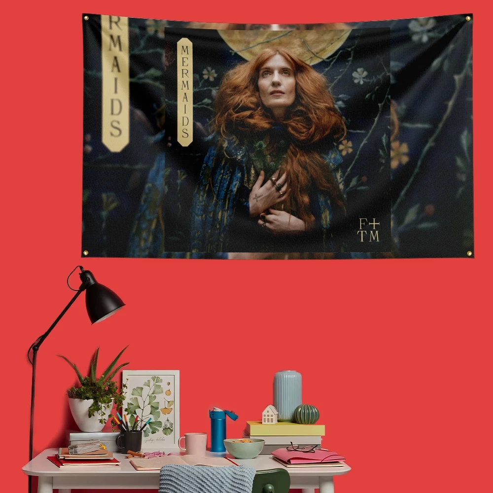 Florence & The Machine Indie Pop Flag 3x5 FT 90x150cm Polyester Decorative Banner Tapestry For Music Fans Bedroom Wall Decoratio