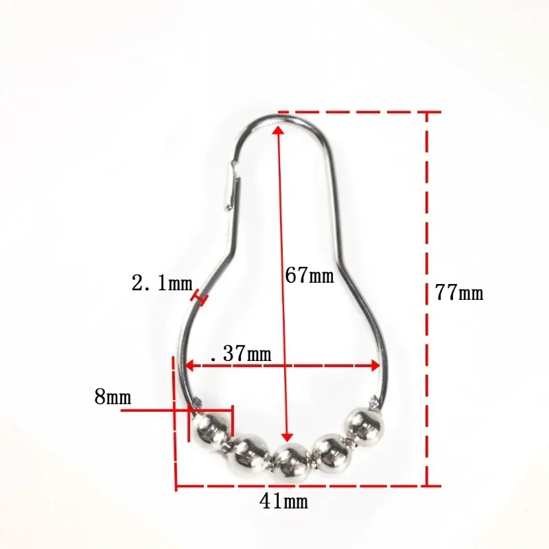 목욕 커튼 롤러볼 샤워 커튼 링 후크 글라이드 샤워 커튼 행거 액세서리, 욕실 12 개