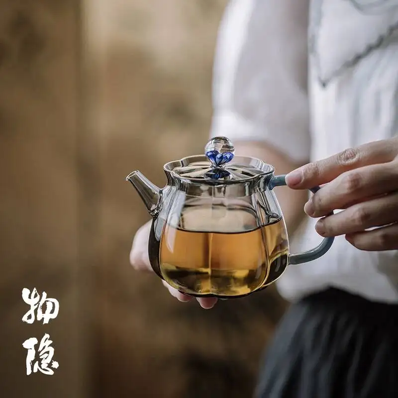Wuyintang high End Thickened Heat Resistant Glass Mini Plum Blossom Teapot Kung Fu Set With Filter Tea Brewing Pot