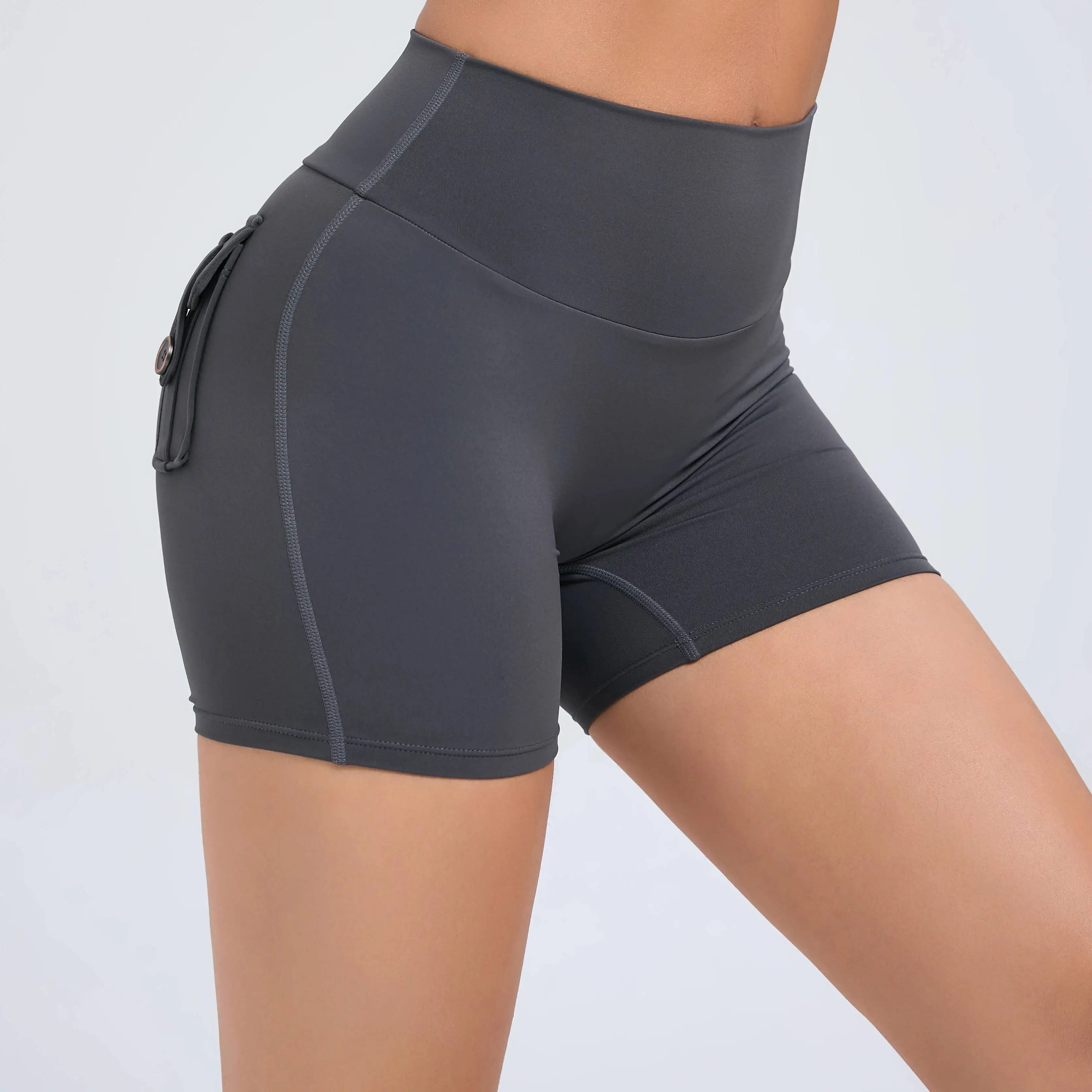 

Персиковые шорты для ягодиц, женские брюки три четверти для упражнений, брюки-карго, воздушно-сухие карманы, облегающие летние шорты для йоги