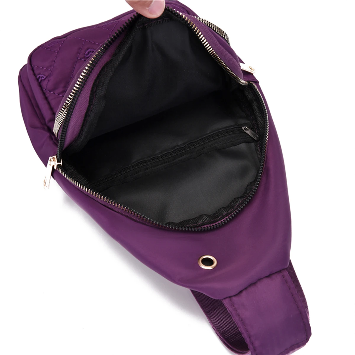 حقيبة صدر رياضية مبطنة من Argyle، محفظة كاجوال متعددة الوظائف مع فتحة لسماعة الرأس، حقيبة خصر بسحاب للسفر المكتبي اليومي #4