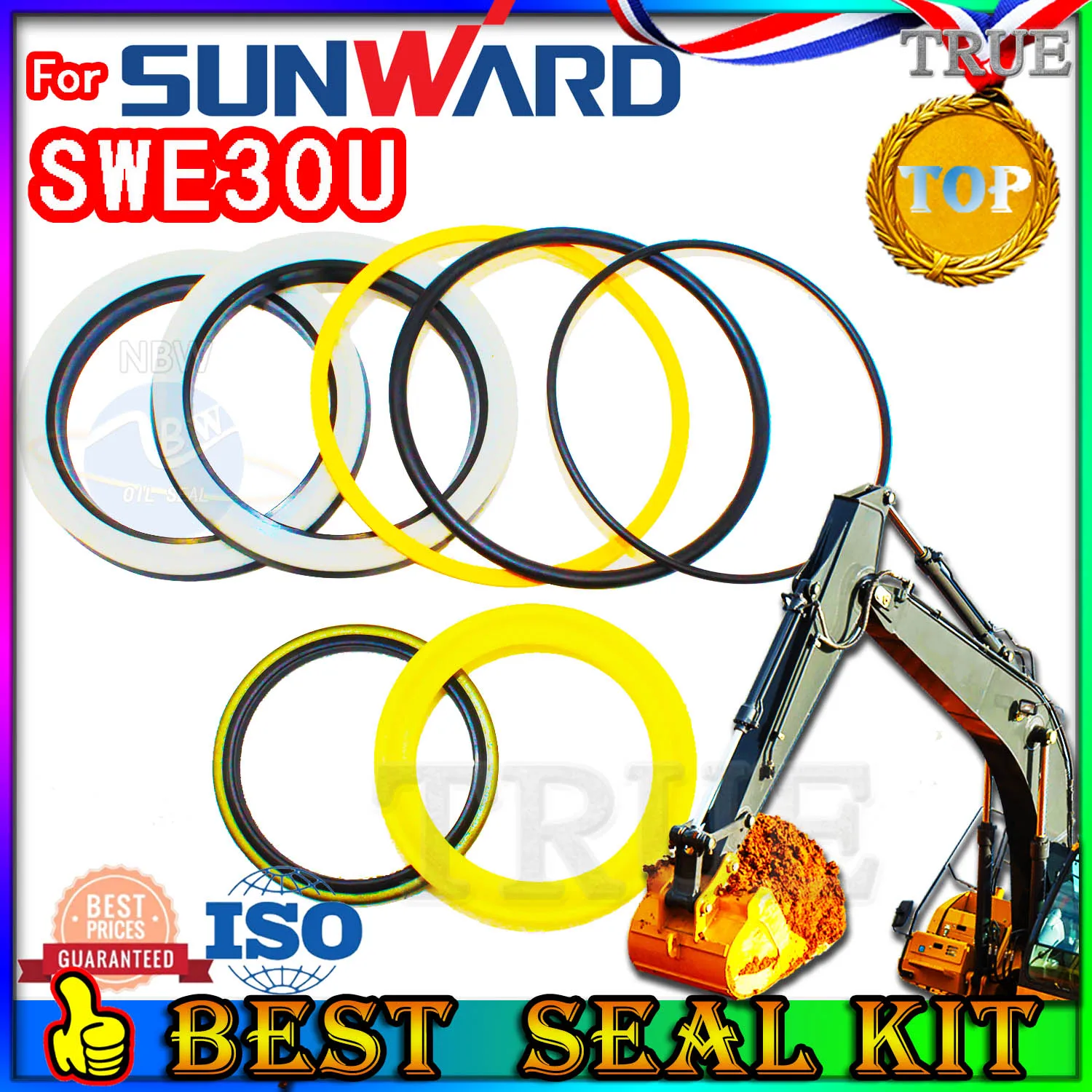 For Sunward SWE30U Oil Seal Repair Kit Boom Arm Bucket Excavator Hydraulic Cylinder Digger Clamshell Shovel Adjust Swing Gear