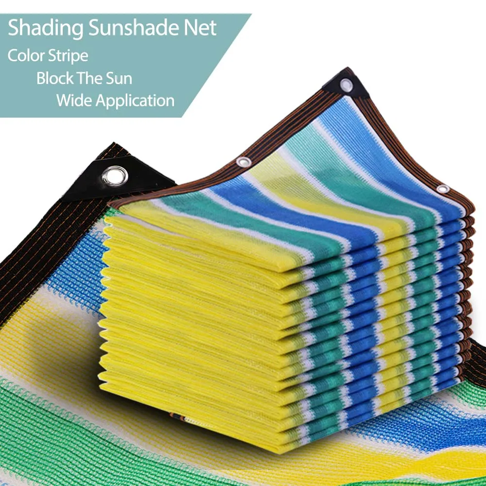 95% Color Stripe Sunshade Net Multi-Size Optional Outdoor Sun Shade Netting Garden Netting Summer Garden Outdoor Pool Pavilions