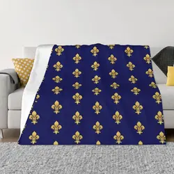 Royal Fleur-De-Lys Blanket Fleece All Season Lily Flower Fleur De Lis Warm Throw Blanket for Bedding Couch Bedding Throws