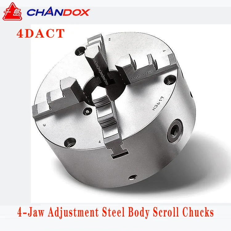 Taiwan Brand CHANDOX 4-Jaw Adjustment Steel Body Scroll Chucks 4DACT-08 4DACT-10