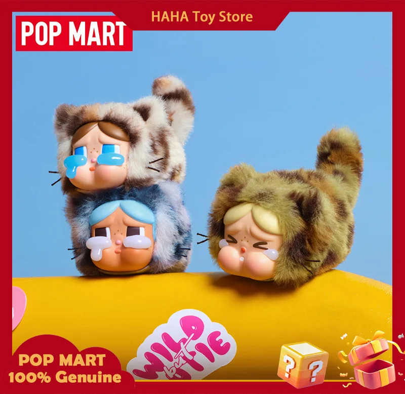 

Оригинальный Popmart Crybaby Wild But Cutie Series, милый леопардовый кот, глухая коробка, виниловый плюшевый кулон, милый кричаби, детский рождественский подарок