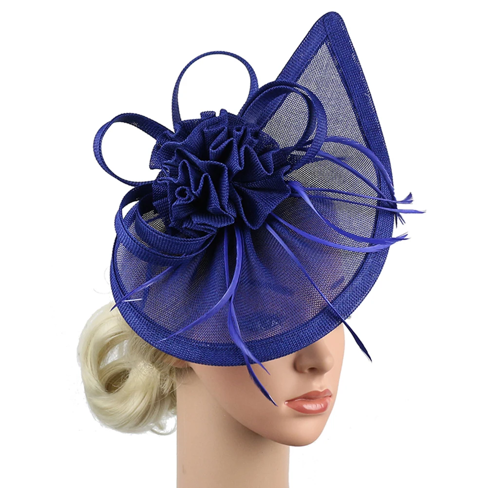 

Top Hat Head Flower Has Headband Jacket Fancy Hats for Women Tea Party Imitation Hemp Elegant Bridesmaid Fascinators Mini