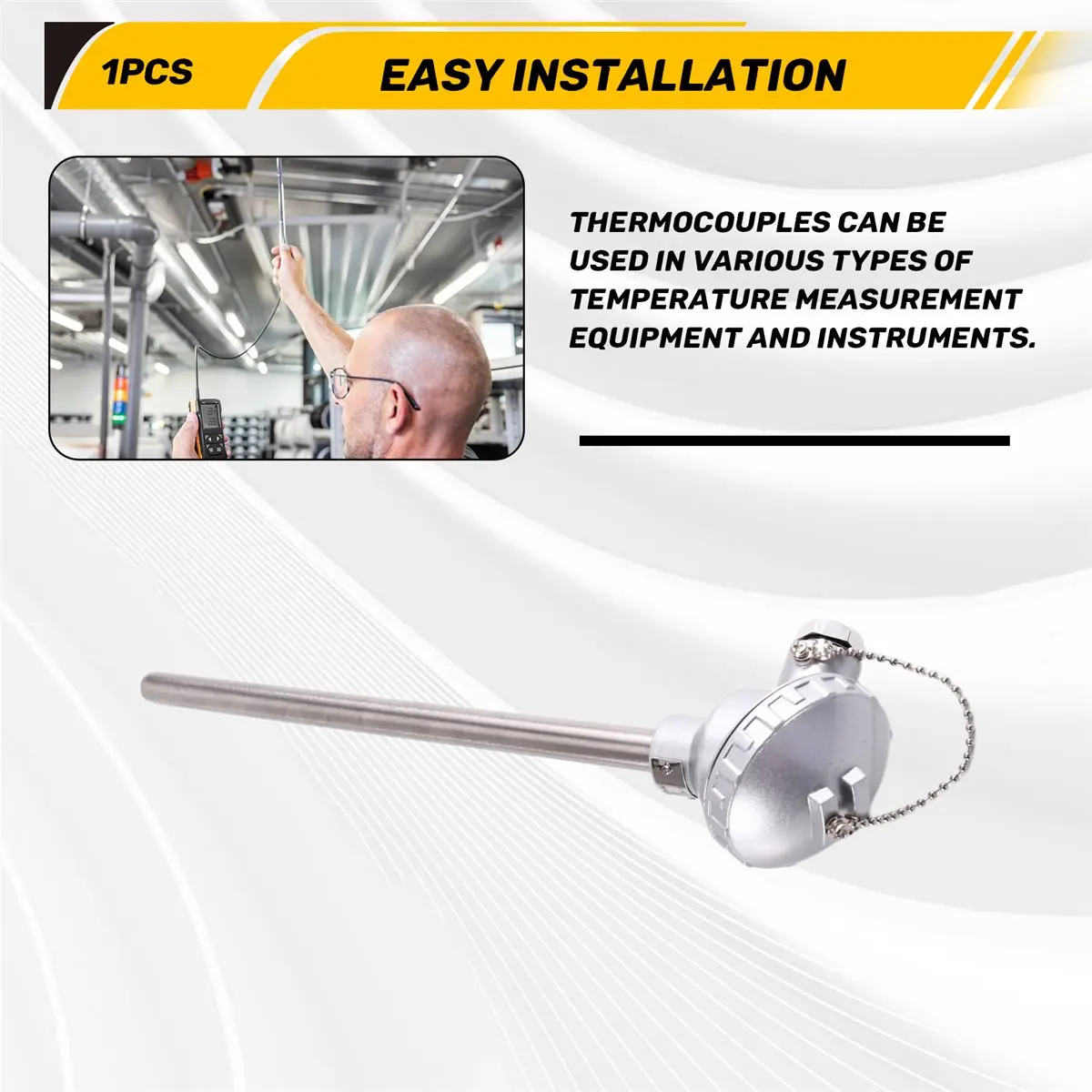 -130 K-Type Stainless Steel Thermocouple Temperature Measuring Sensor Annealing Furnace Temperature Probe