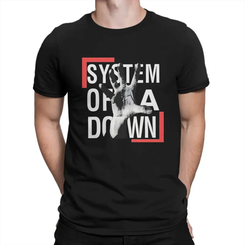 System of A Down Newest TShirt for Men Cool Palm Round Neck Pure Cotton T Shirt Hip Hop Birthday Gifts OutdoorWear