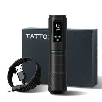 タトゥーマシン T-Rex ワイヤレスタトゥーマシン ワイヤレスカートリッジタトゥーマシンペン 電源付き 1600mAh LED デジタルディスプレイ