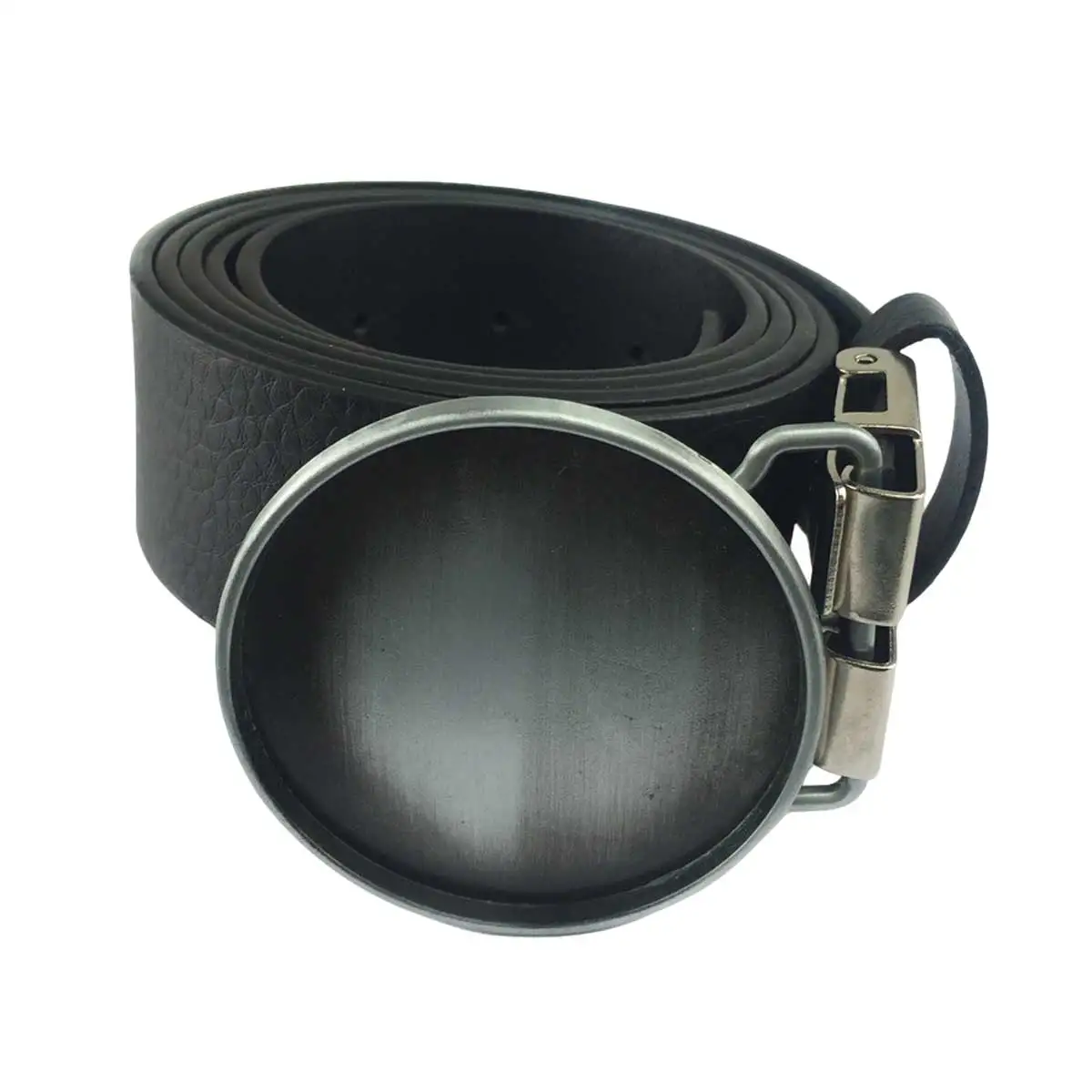 A Retro Circular Flat Smooth Plate DIY Metal Belt Buckle