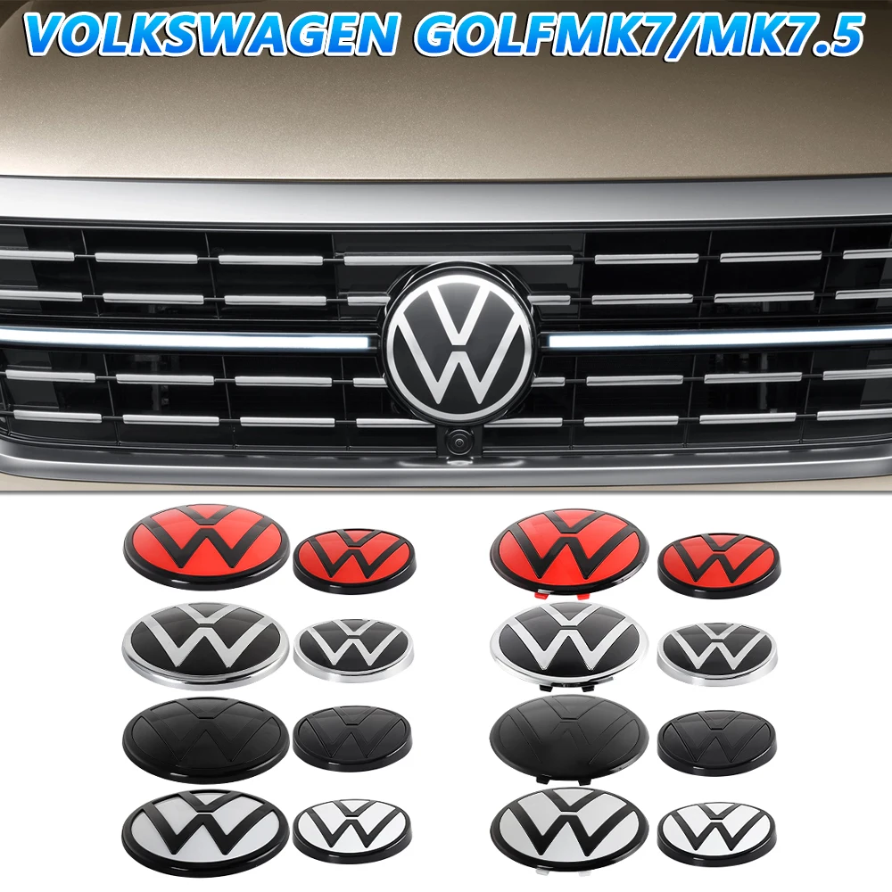 

Car Styling Auto Front Radiateor Rear Trunk Lid Emblem Replacement For Volkswagen 2014-2017 MK7 2018-2020 MK7.5 LOGO Accessories