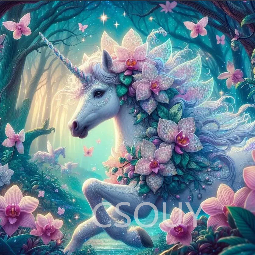 

5D Fine Horse Full Square Fairy Dust Stones Carystal,Diamond Painting with Rhinestones, Cross Stitch,Mosaic Embroidery,AB Drills