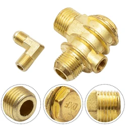 1pcs 3-Port Check Valve Brass Male-Threaded For Compressor Small Air Pump Oil Free Machine Piston Type Direct Connection Parts