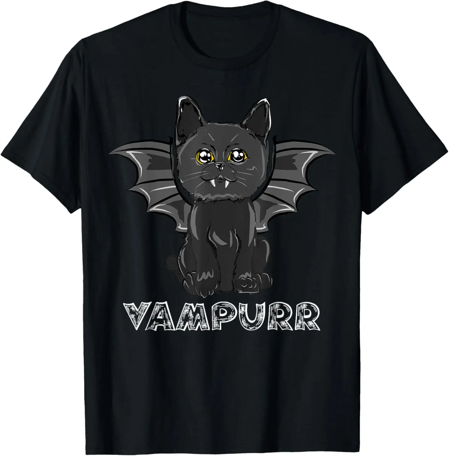 Black Bat Cat Halloween Vampire Vampurr Costume T-Shirt