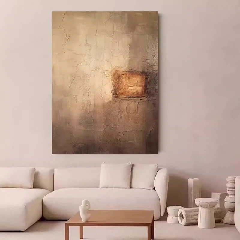 

Hot Sale Blue Gold Home Decoration Picture Hand-Painted Oil Paintings Abstract Seascape Texture Canvas Painting Living Room Art