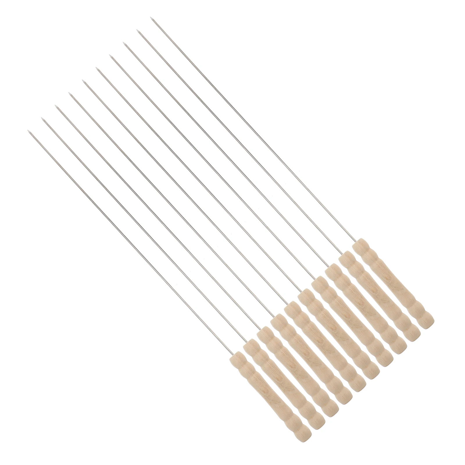 

10pcs Stainless Steel BBQ Skewers Flat Grilling Sticks for Camping Party Kebob Tools Safe Durable Easy to Carry Store