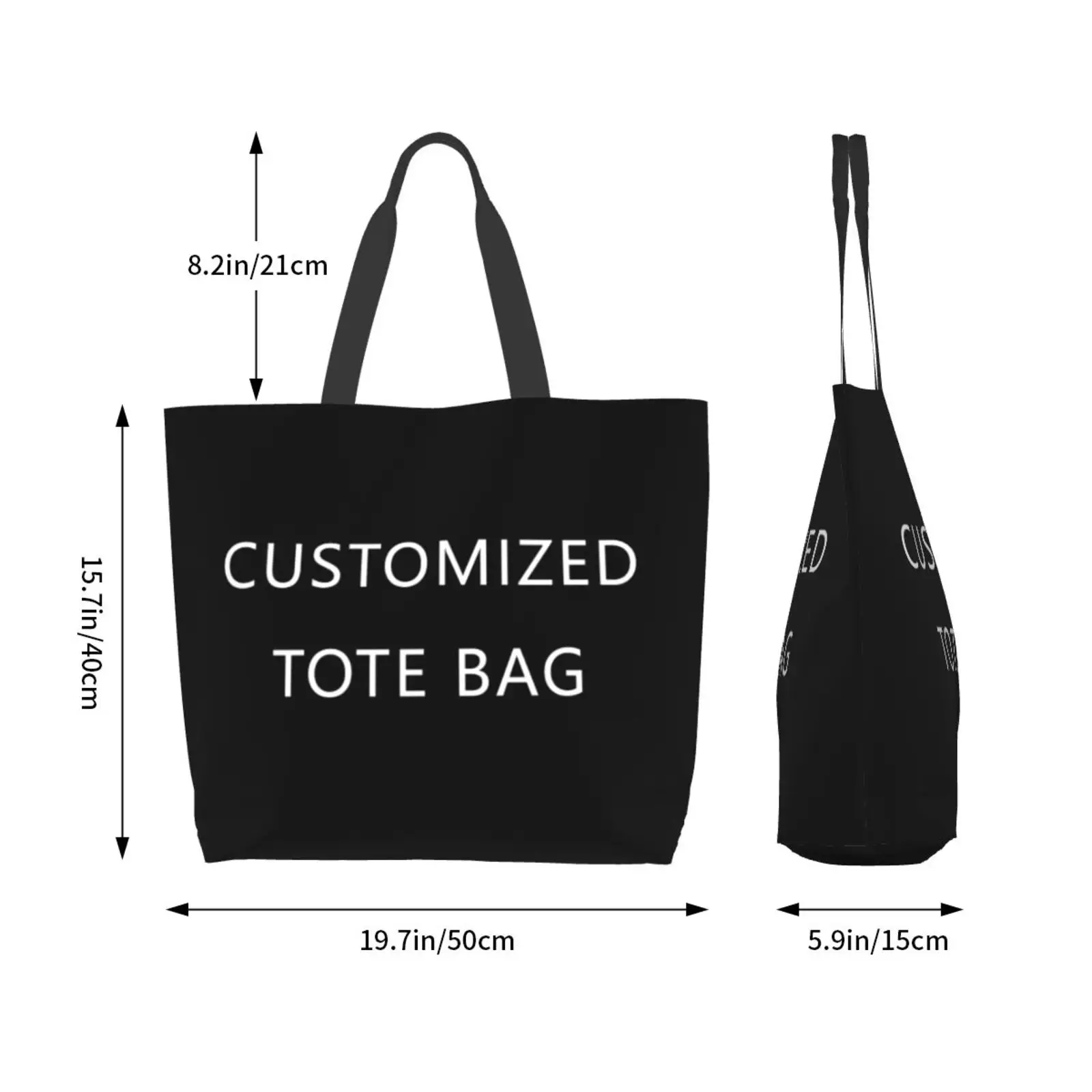 Customized Canvas Bags Shopper Shoulder Bag Big Women Designer Handbags Shopping Tote Casual Woman Grocery Customizable Fabric