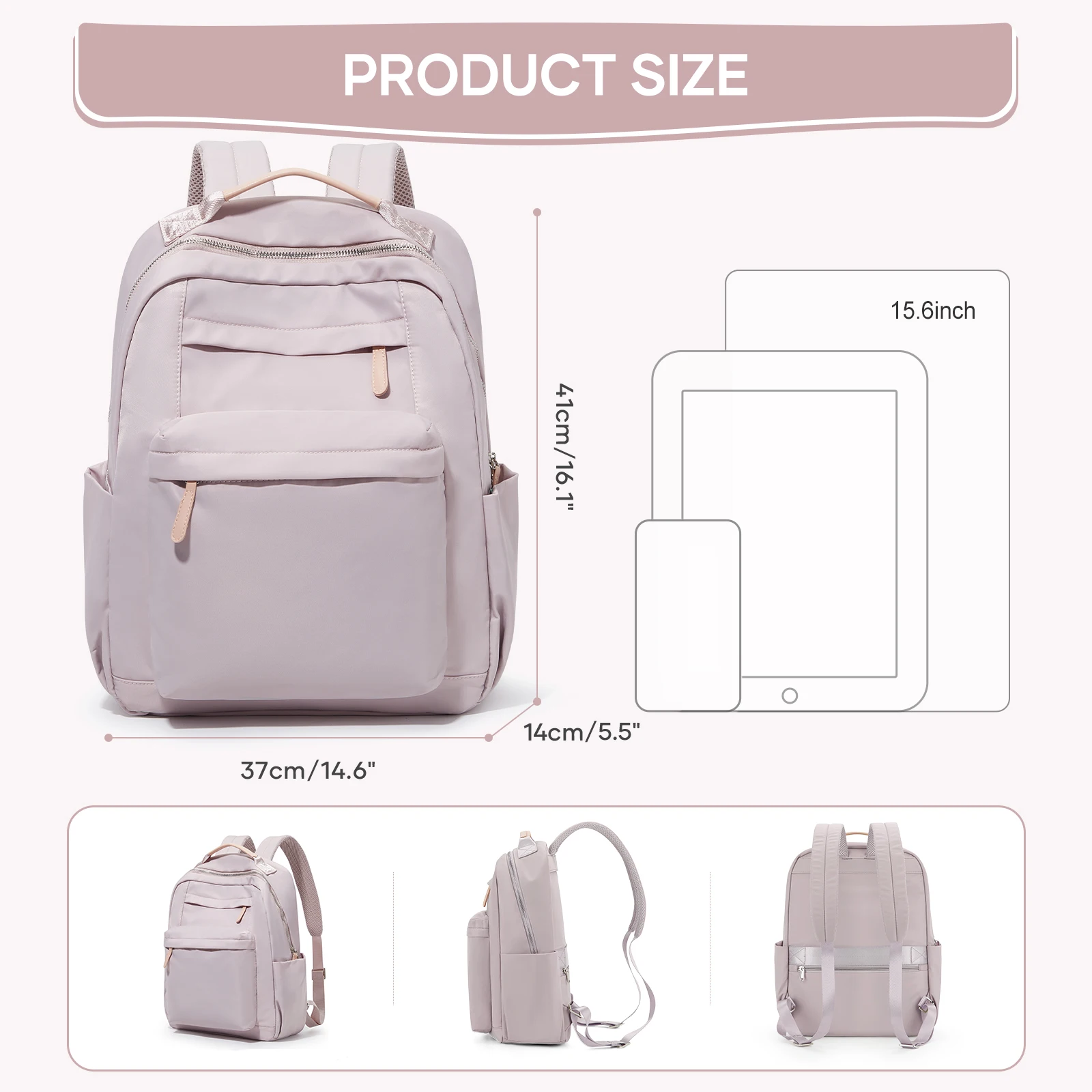 Women Backpack Kawaii Teenager Bookbag Youth Large-Capacity Casual Outdoor Daypack Lightweight Schoolbag Commuting Laptop Bag