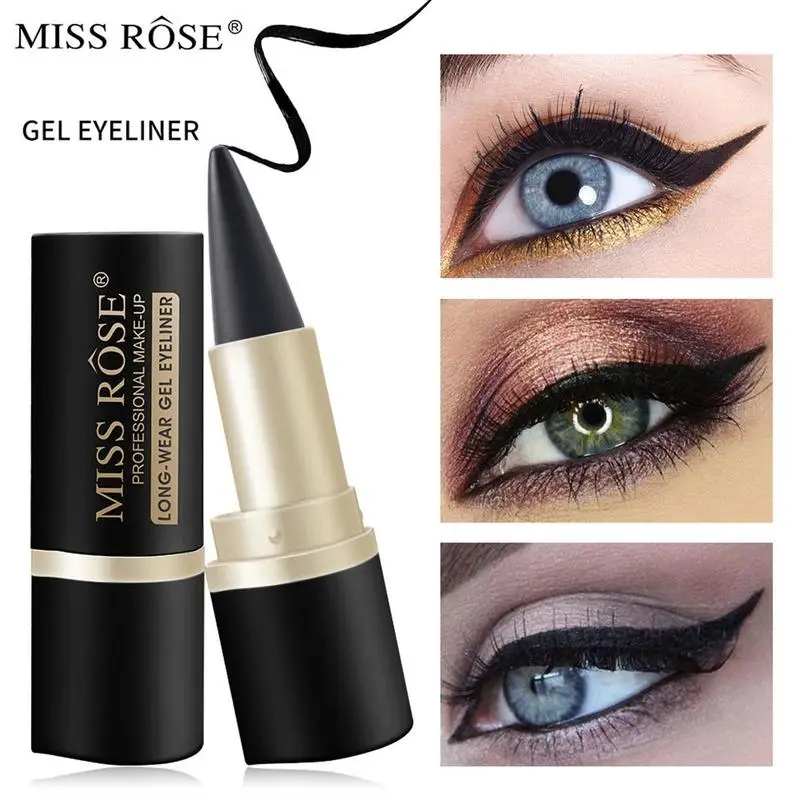 Long-Wear Gel Eyeliner Black Silver Rose Gold Gel Eyeliner Eyes Makeup Waterproof Long-lasting Women Beauty Eye Liner Pen