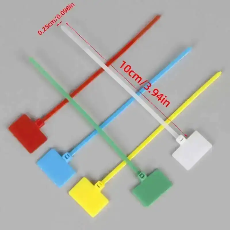 

100pcs Mark Label 3*100 Cable Tie Colorful Waterproof Wire Harness With Network Fixing Nylon Hanging Buckle Colorful