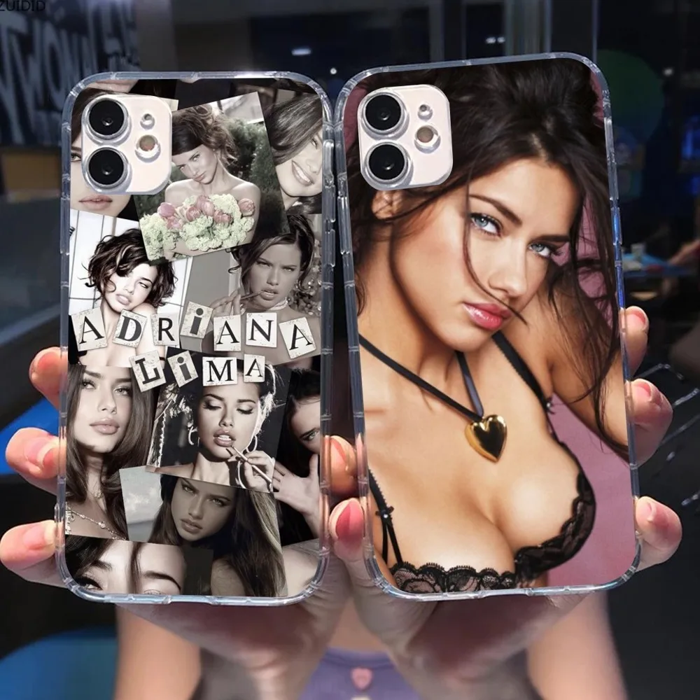 Adriana Lima Mobile Cell Phone Case for iPhone 15 14 13 12 11 X XR XS 8 Pro Max Plus Mini Clear Transparent Phone Cover Shell