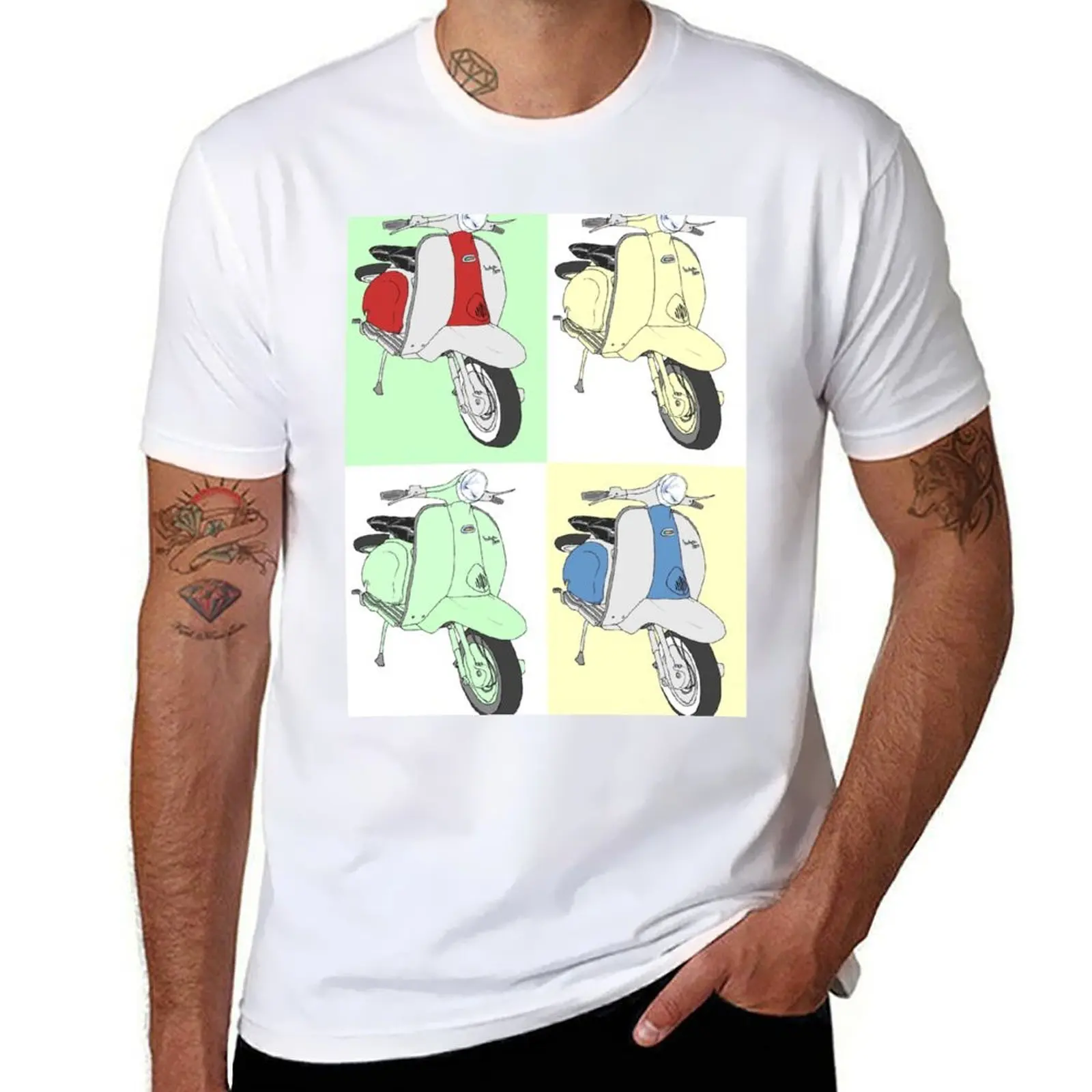 

Retro Lambretta series 2 T-Shirt men t shirt cotton 100% t shirt man cotton T-Shirt